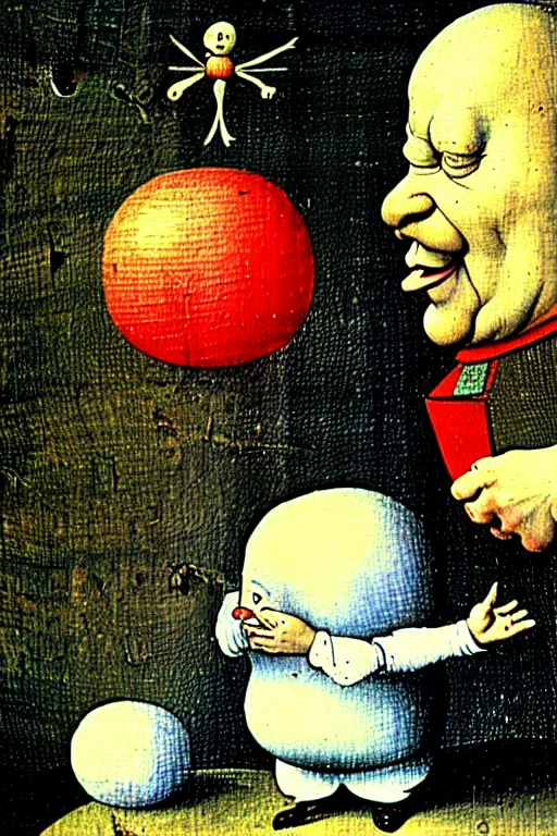 Image similar to hieronymus bosch painting of humpty dumpty