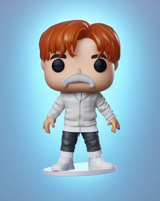 Image similar to full body 3d render of Jimin of BTS as a funko pop, studio lighting, white background, blender, trending on artstation, 8k, highly detailed , intricate details