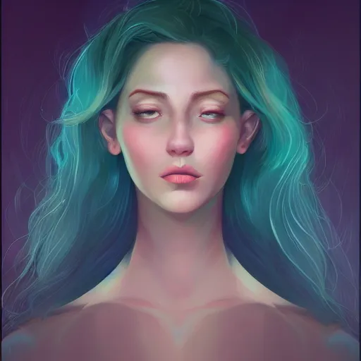 Image similar to portrait of a woman inspired by lois van baarle, charlie bowater, illustration, iridescent, iridescent, hair, face, hair styles, light makeup self confidence, cinematic 8 k