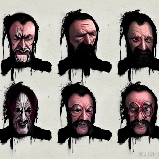 Image similar to film villain character concept painting