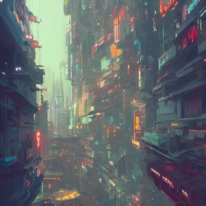 Image similar to a beautiful painting of a cyberpunk city by sergey kolesov and pascal blanche and greg rutkowski andsachin teng. in style of digital art. colorful comic, symmetry, hyper detailed. octane render. trending on artstation