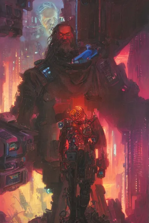 Image similar to a cyberpunk half length portrait of zeus, by paul lehr, jesper ejsing