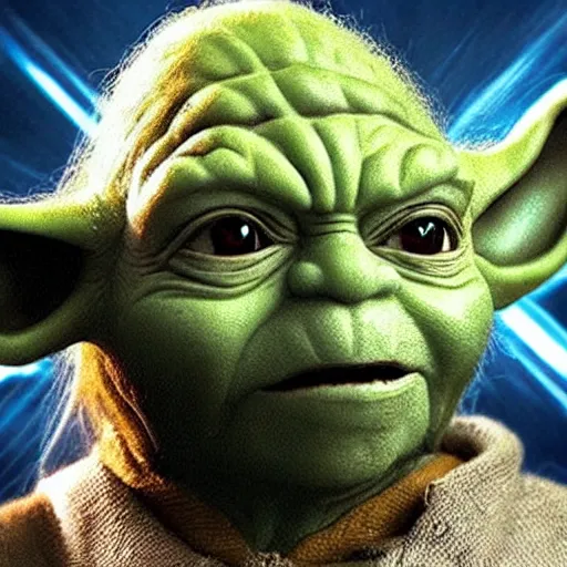 Image similar to Nicolas Cage as JediMaster Yoda