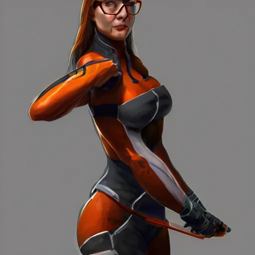 Image similar to gordon freeman as a woman, hd shot, concept art, artstation, by artgerm