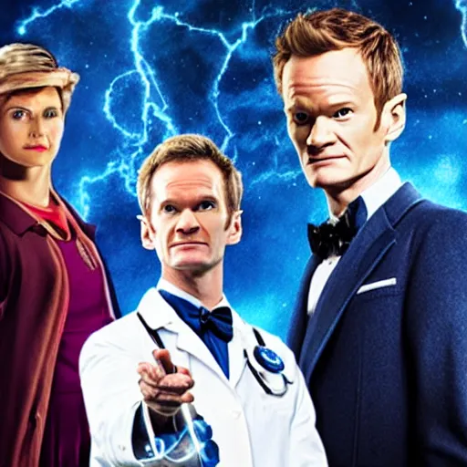 Image similar to neil patrick harris as doctor who, bbc promotional artwork