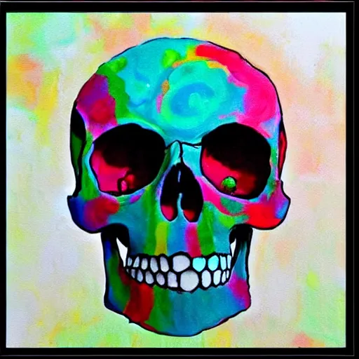 Image similar to skull cake abstract impressionism style fine painting