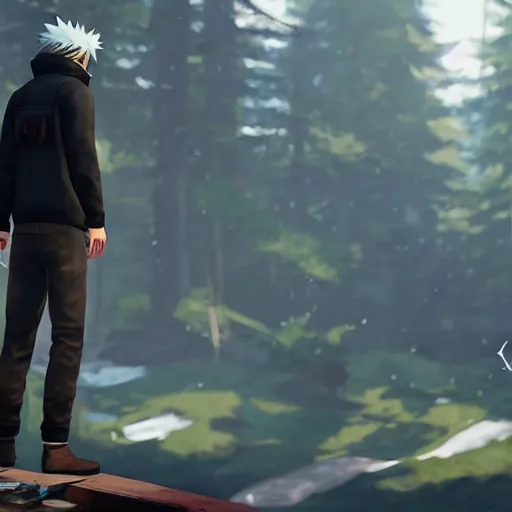 Image similar to kakashi, style game square enix life is strange remake, trending on artstation, painted by greg rutkowski, render with game the last of us parte ii details