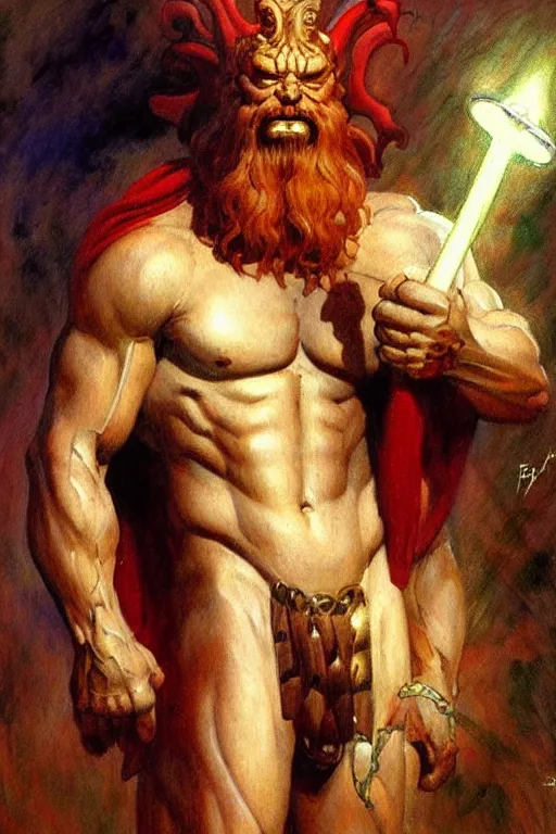 Image similar to zeus, monster, character design, painting by gaston bussiere, katsuya terada, frank frazetta, tom of finland, trending on artstation