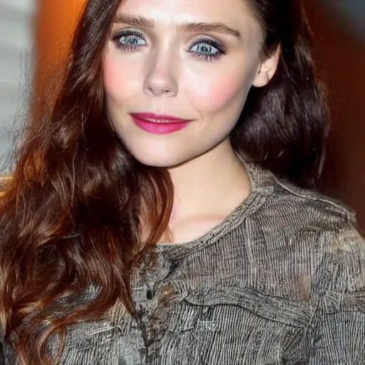 Prompt: elizabeth olsen mixed with katie mcgrath