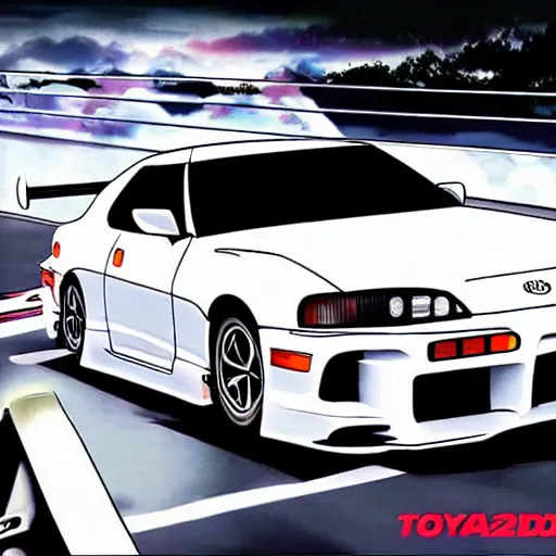 Image similar to toyota supra 2 0 2 1 initial d, anime art