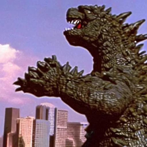 Image similar to a film still of Godzilla in Fear and Loathing in Las Vegas (1998)