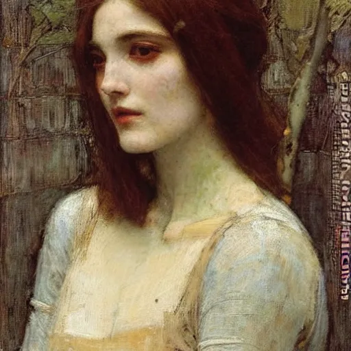 Prompt: portrait of a woman, by edgard maxence, john william waterhouse, mythological figure, divine, heavenly, beautiful, elegant, ethereal