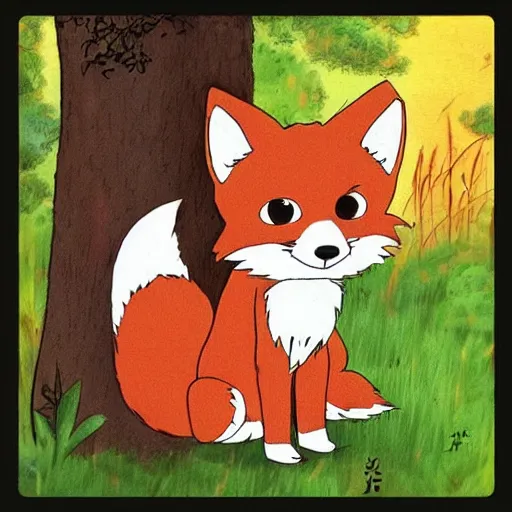 Prompt: cute fox by Studio Ghibli