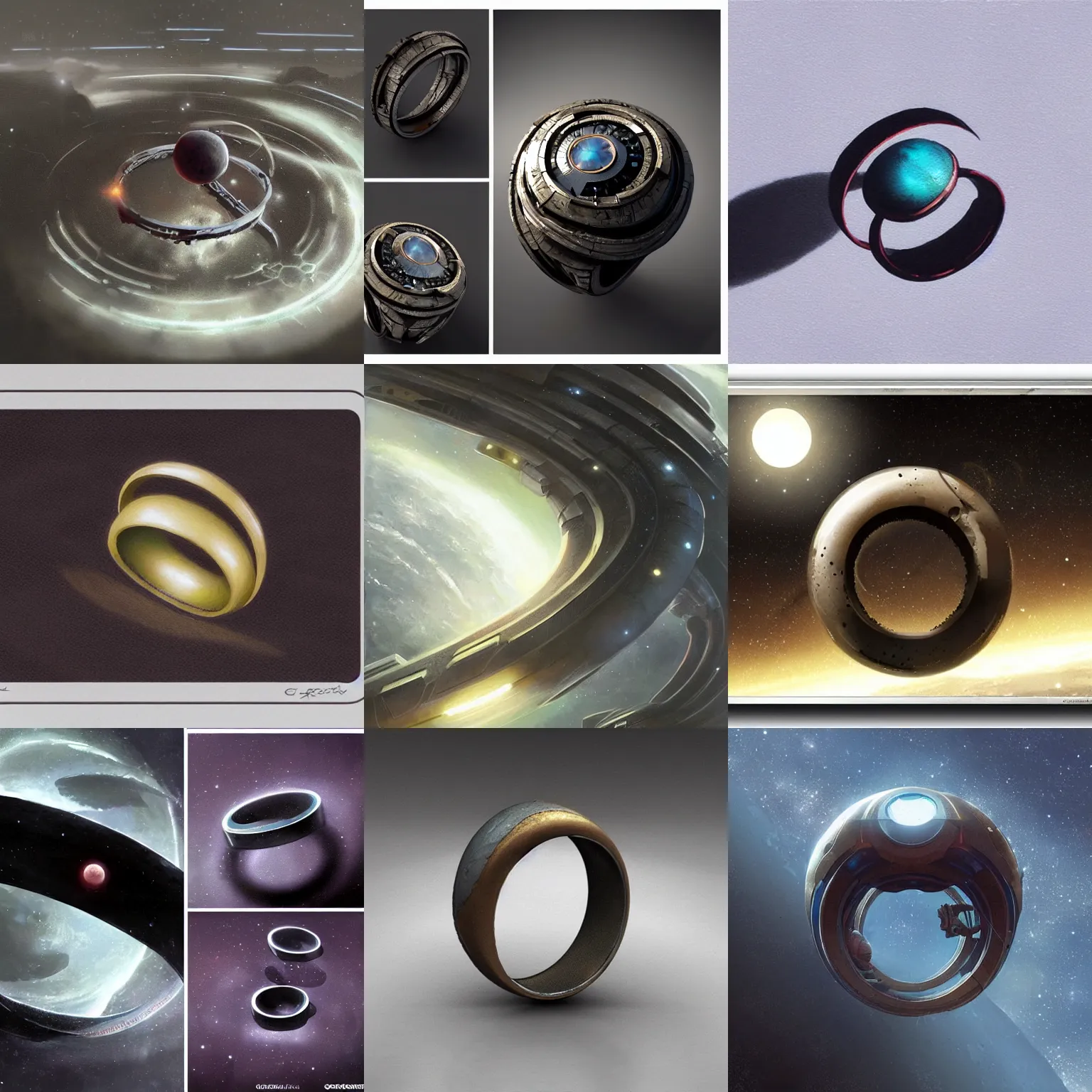 Prompt: a futuristic planetary ring, highly detailed, smooth, sharp, award winning art by greg rutkowski