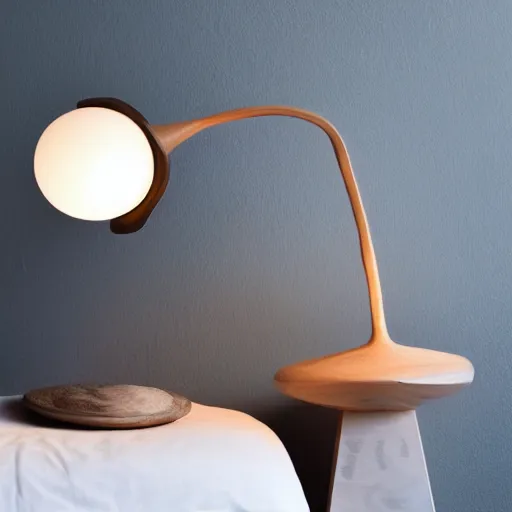 Prompt: a bedside lamp shaped like a castle