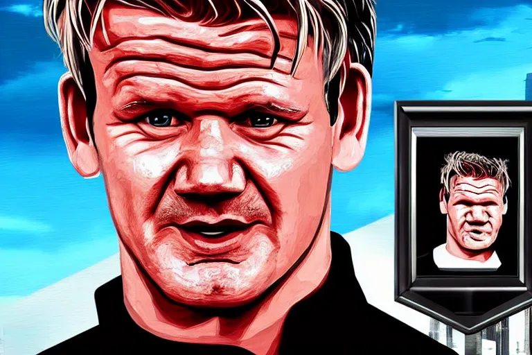 Prompt: gordon ramsay as gta art,