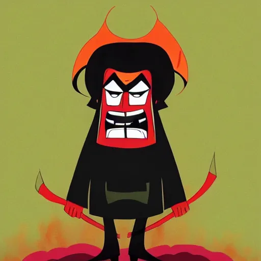 Image similar to a portrait of aku by genndy tartakovsky