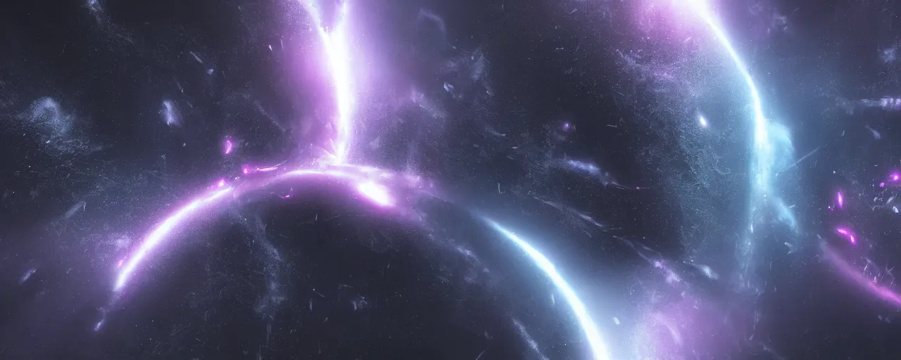 Image similar to a dark epic swirling galaxy, space scene, dark scifi, unreal engine, octane render, volumetric lighting