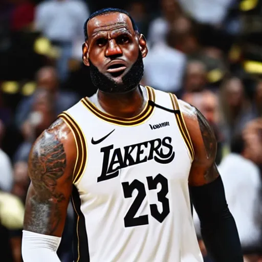 Image similar to LeBron James wearing armor 4K quality