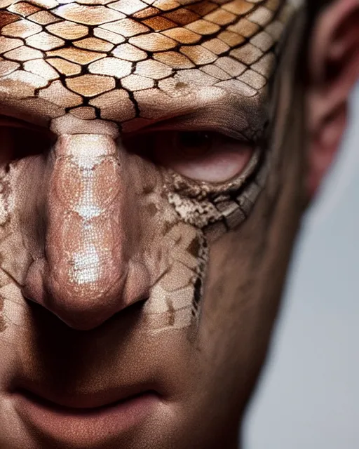 Image similar to closeup of mark zuckerberg as a snake, snake skin, snake eyes, award winning photography, extremely detailed, artstation, 8 k, cinematic lighting