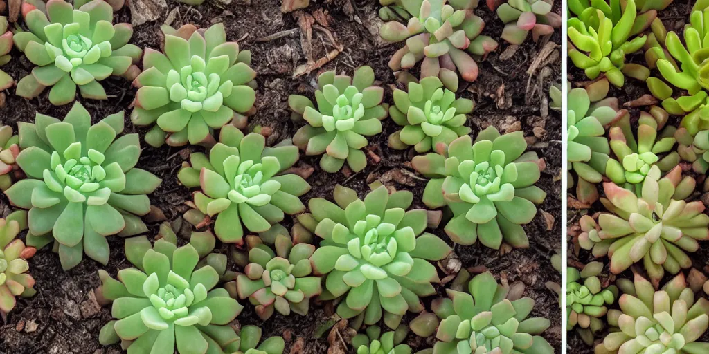 Prompt: crossview image, succulent