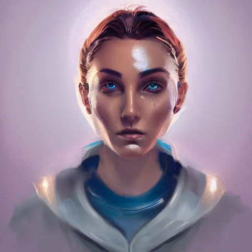 Image similar to concept art of scifi scientist by jama jurabaev, brush stroke, trending on artstation, upper half portrait, symmetry, headpiecehigh quality, extremely detailed