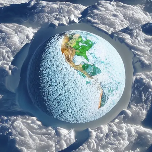 Image similar to earth made of ice cream melting under the heat