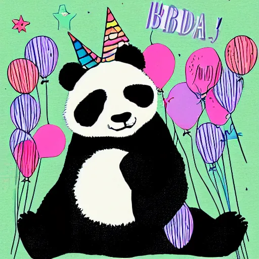 Image similar to illustration of panda bear birthday