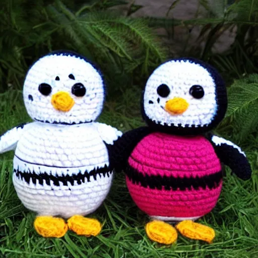 Image similar to crocheted penguin doll,