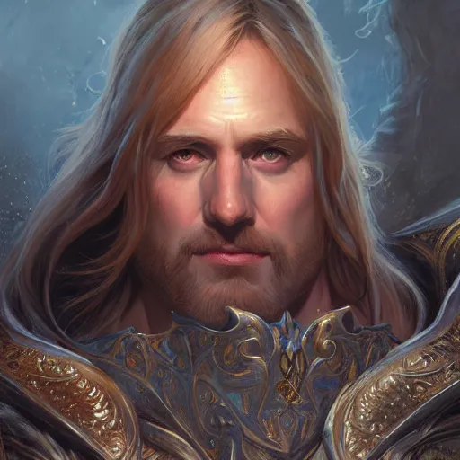 Image similar to ultra realistic illustration of arthas menethil, intricate, elegant, highly detailed, digital painting, artstation, concept art, smooth, sharp focus, illustration, art by artgerm and greg rutkowski and alphonse mucha