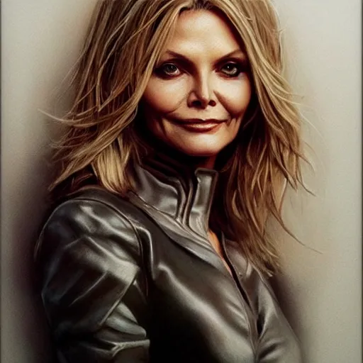 Image similar to amazing lifelike award winning pencil illustration of Michelle pfeiffer trending on art station artgerm Greg rutkowski cinematic