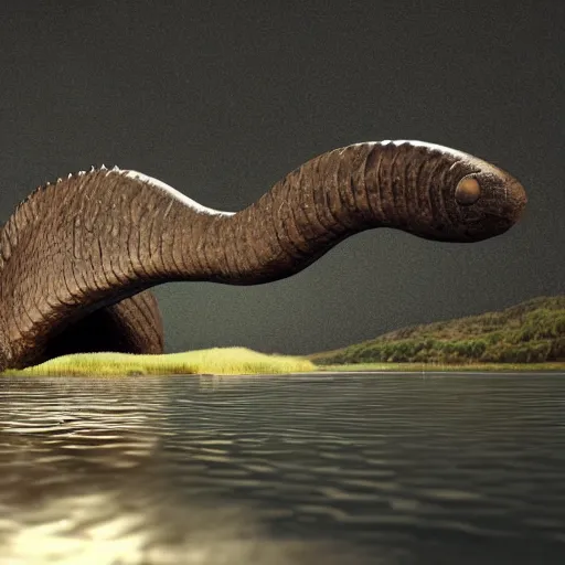 Image similar to loch ness monster, highly detailed, photorealistic portrait, bright studio setting, studio lighting, crisp quality and light reflections, unreal engine 5 quality render