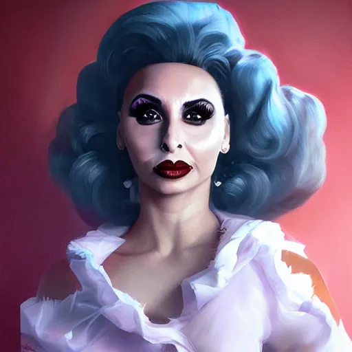 Prompt: bianca del rio, painting by artgerm and greg rutkowski