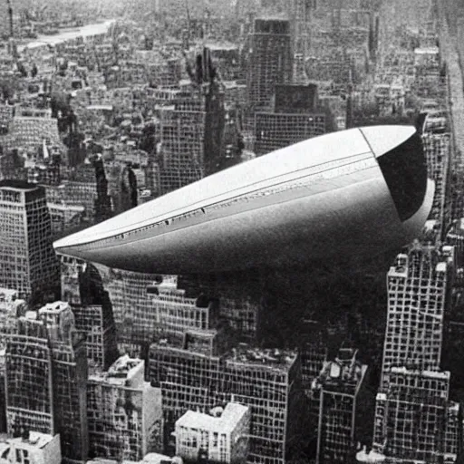 Prompt: photo of giant zeppelin crashing in New York
