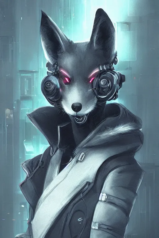 Image similar to an anthropomorphic cyberpunk fox, backlighting, trending on artstation, digital art, furry art, trending on furaffinity, fantasy art, by kawacy