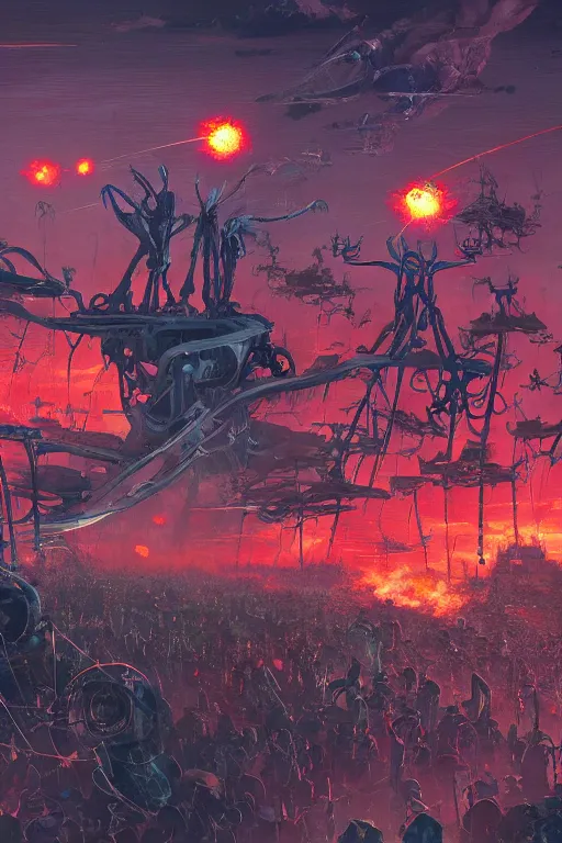 Prompt: war of the worlds 2 0 2 2, tooth wu, dan mumford, beeple, wlop, rossdraws, james jean, marc simonetti, artstation giuseppe dangelico pino and michael garmash and rob rey and greg manchess and huang guangjian and makoto shinkai