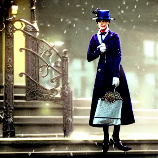 Image similar to a still of from the movie mary poppins crossover with the game parasite eve