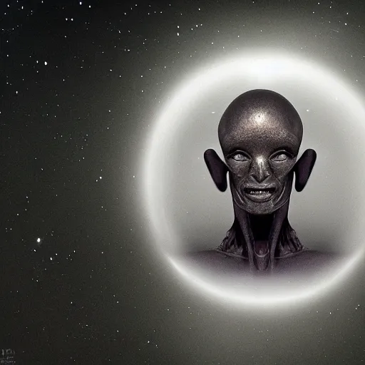 Prompt: an amazing award winning portrait photo of an alien on an unknown planet