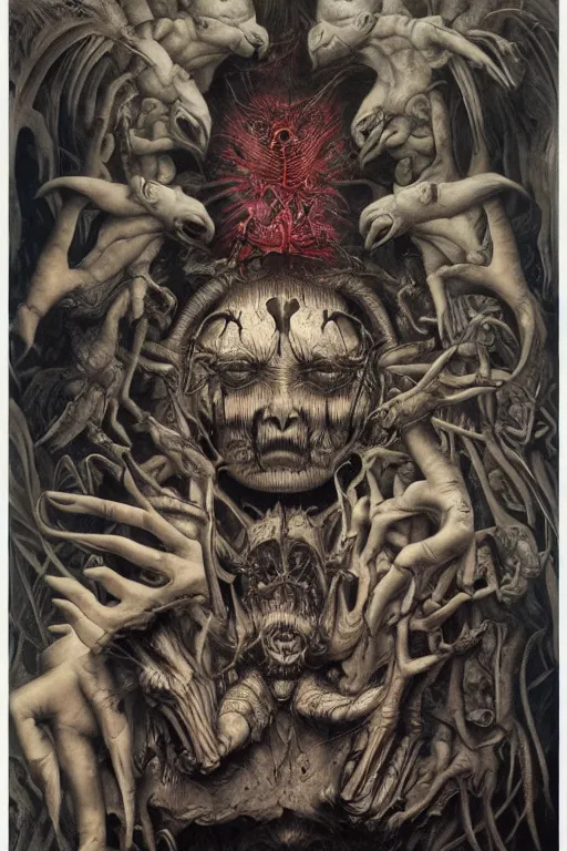 Image similar to by james jean, by mark ryden, by frank frazetta, by alex grey, by h r giger