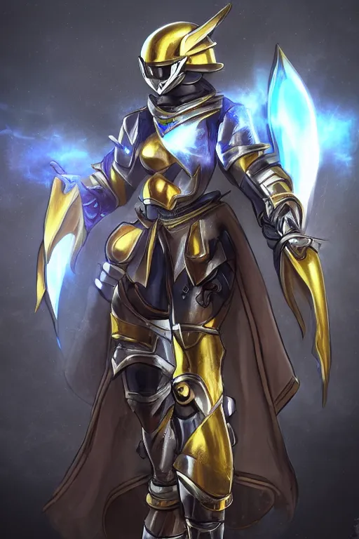 Image similar to helmet armor guardian destiny in witch queen illumination ray tracing hdr fanart arstation by sung choi robot ninja mask and eric pfeiffer and gabriel garza and casper konefal