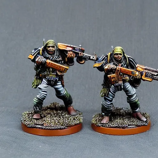 Prompt: 8 0 mm resin detailed miniature of a warhammer 4 0 k fish warrior snipers, product introduction photos, 4 k, full body, hyper detailed,