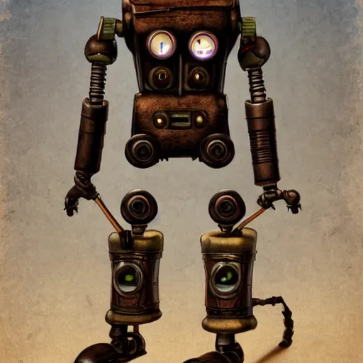 Image similar to a steampunk robot, photorealistic