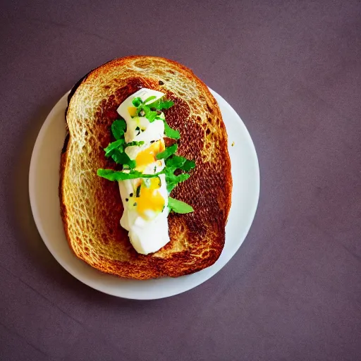 Prompt: toast food photography