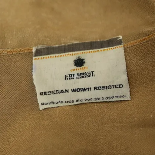 Prompt: garment label saying remove first before washing