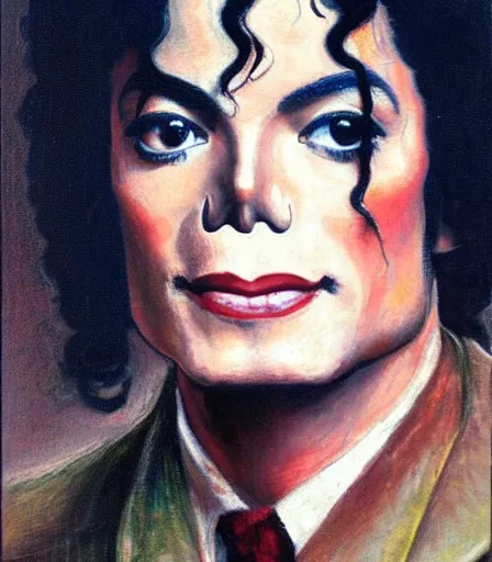 Image similar to portrait of michael jackson by ill cabot perry, high quality, high detail