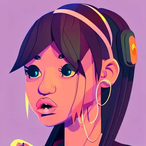 Image similar to 2 d character design, female rapper, vector art, digital art, portrait, 4 k, 8 k, sharp focus, smooth, illustration, concept art, music artist