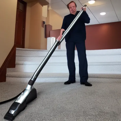 Image similar to saul goodman vacuuming