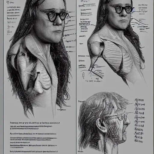 Image similar to anatomy of elton john voice, da vinci notes, ultradetailed, anatomy study, artstation