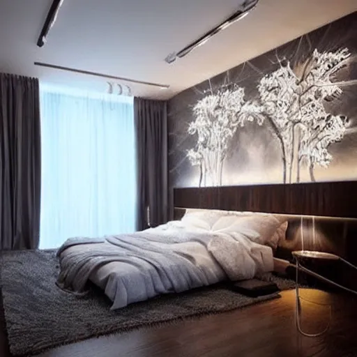 Prompt: simple!! bedroom design, photorealistic!!!!!!! art style, luminous lighting, intricately defined, beautifully ordinated