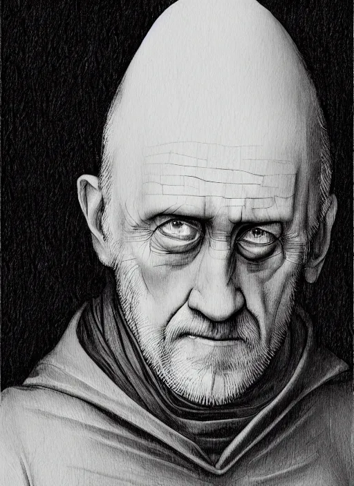 Image similar to mike ehrmantraut by hieronymus bosch, detailed digital art, trending on Artstation